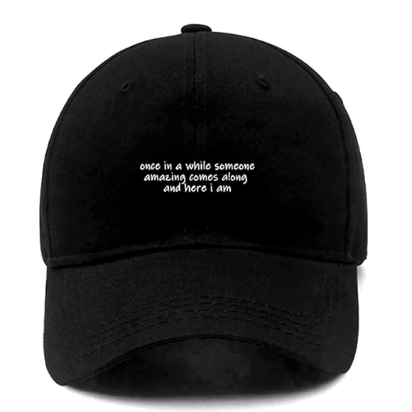 Boutique Accessories - Black Inspirational Quote Cap